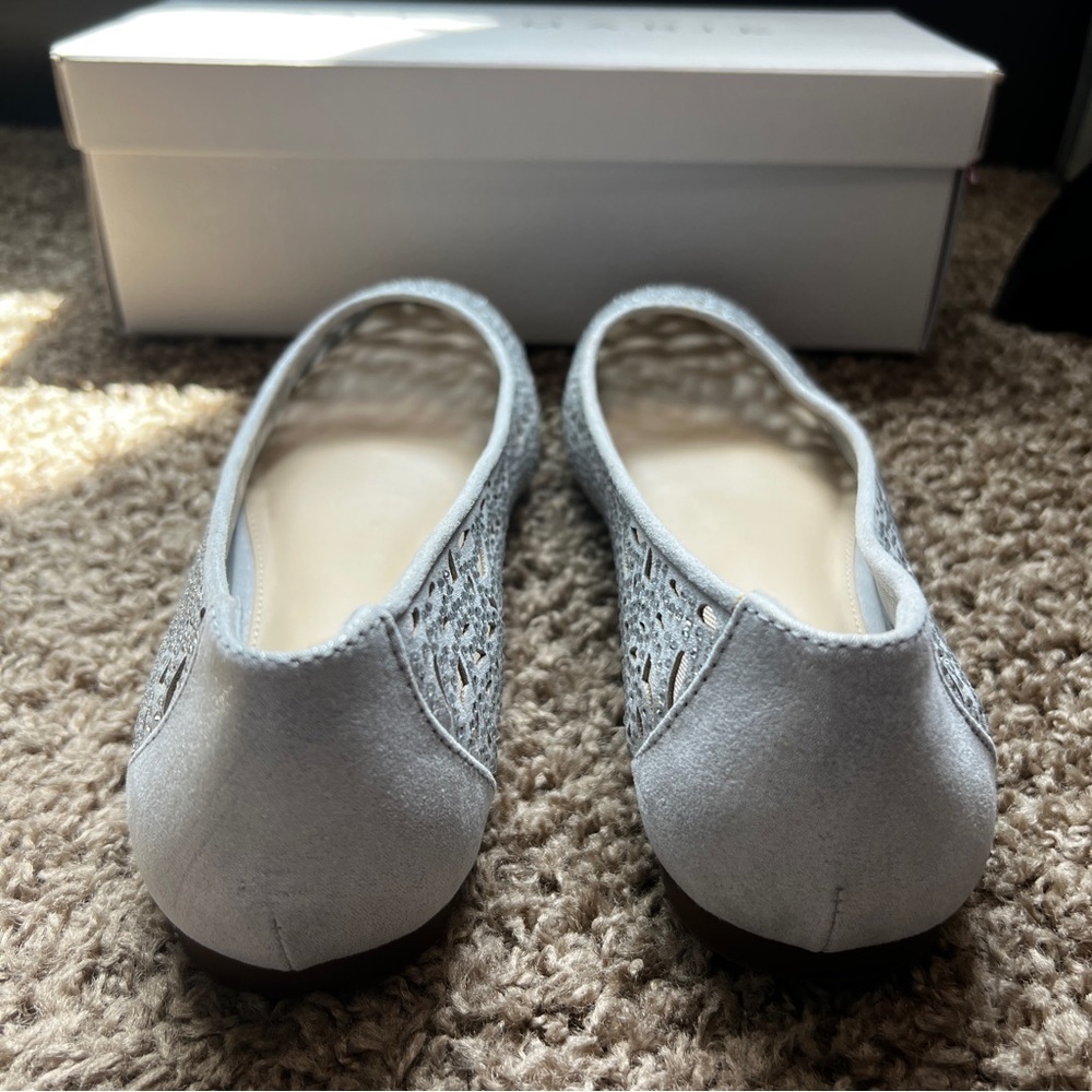 Alex Marie Altana Silver Metallic Rhinestone Flats 7.5 - Picture 5 of 8
